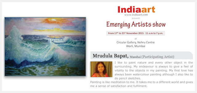 Artist Statement by Mrudula Bapat - Emerging Artists show by Indiaart.com