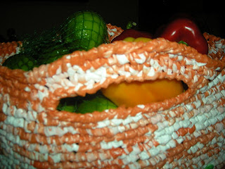 Crocheted plastic bag with edging