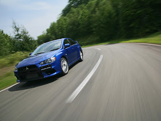 mitsubishi lancer evolution blue