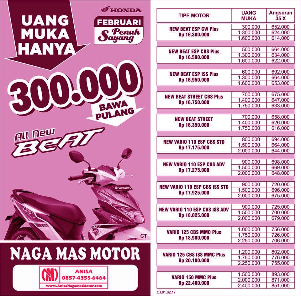 Promo Februari Penuh Sayang 2017 DEALER NAGAMAS MOTOR KLATEN