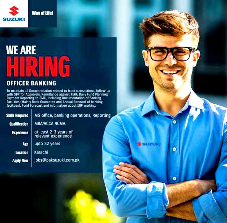 Officer Banking Latest  Jobs September 2021 – Latest Suzuki Motors Latest  Jobs