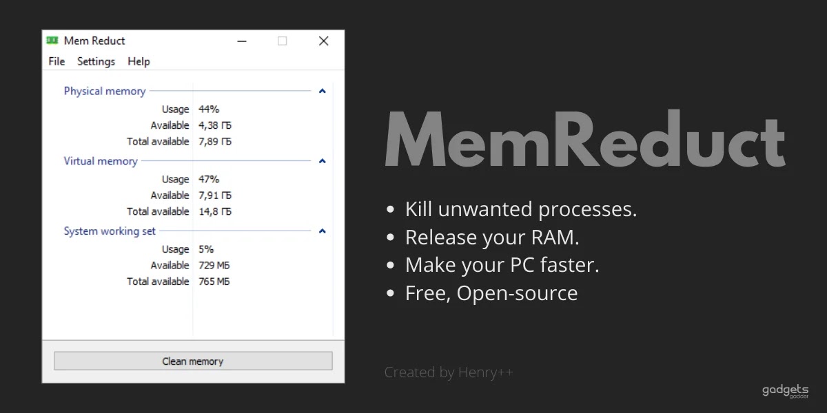 memreduct can release the RAM that windows 10 have eaten