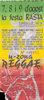 entrada festival u-zona reggae 1998