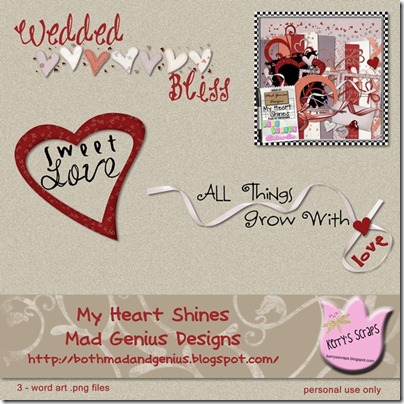 My Heart Shines Word Art Preview