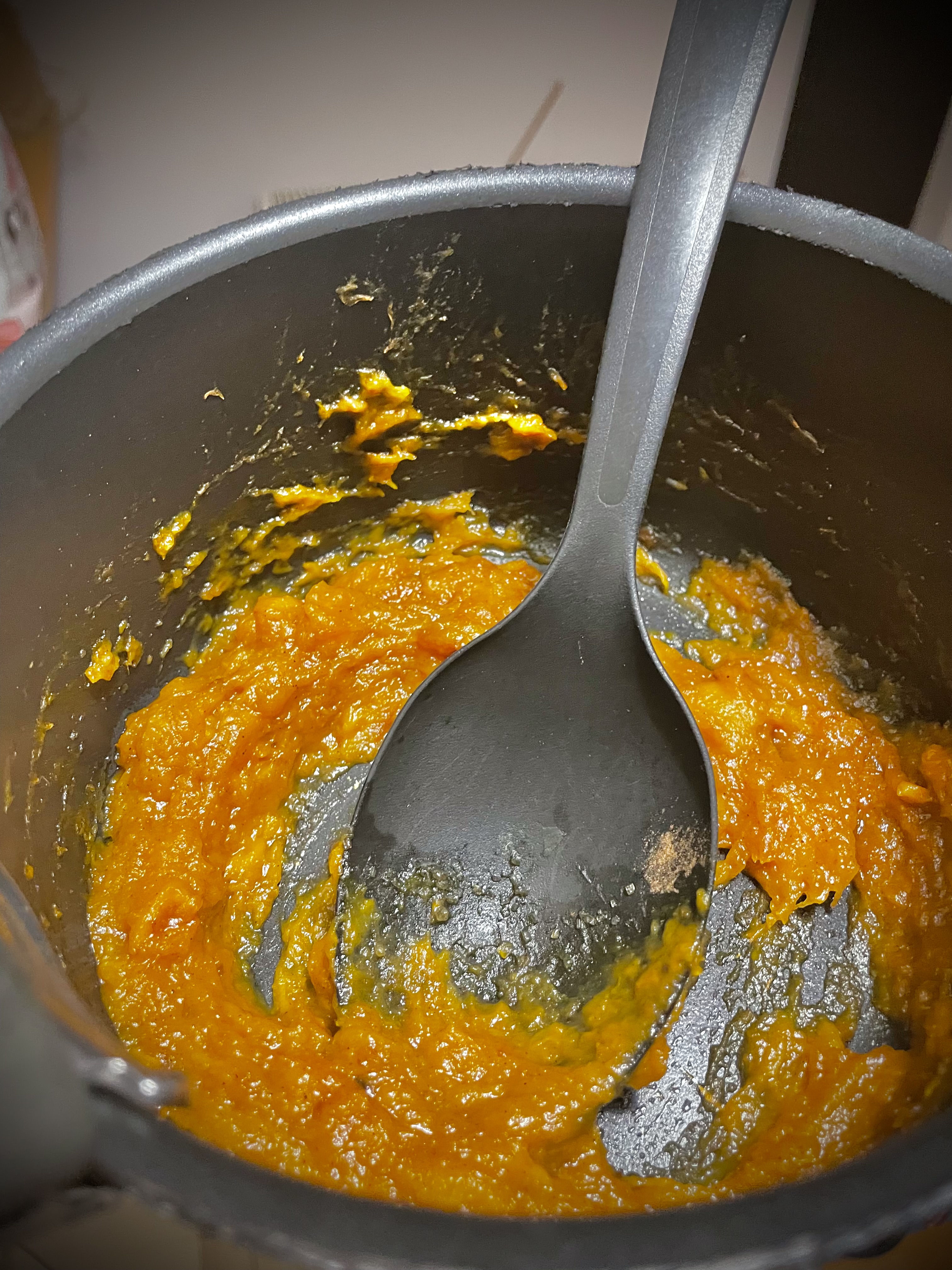 The butternut squash, butter, and brown sugar mix