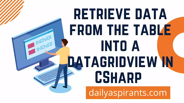 retrieve data from table into a datagridview in CSharp