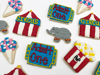 circus themed birthday cookies