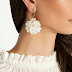 White flower earring designs