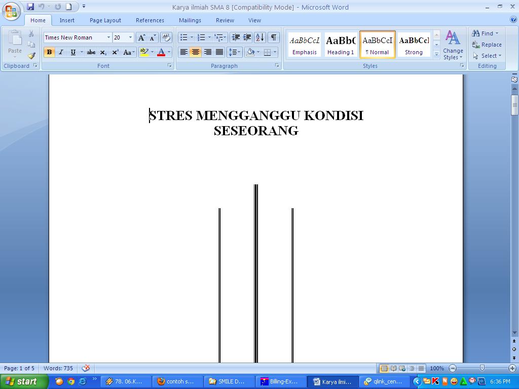 Contoh Karya Ilmiah SMK : Stress Menganggu Kondisi 