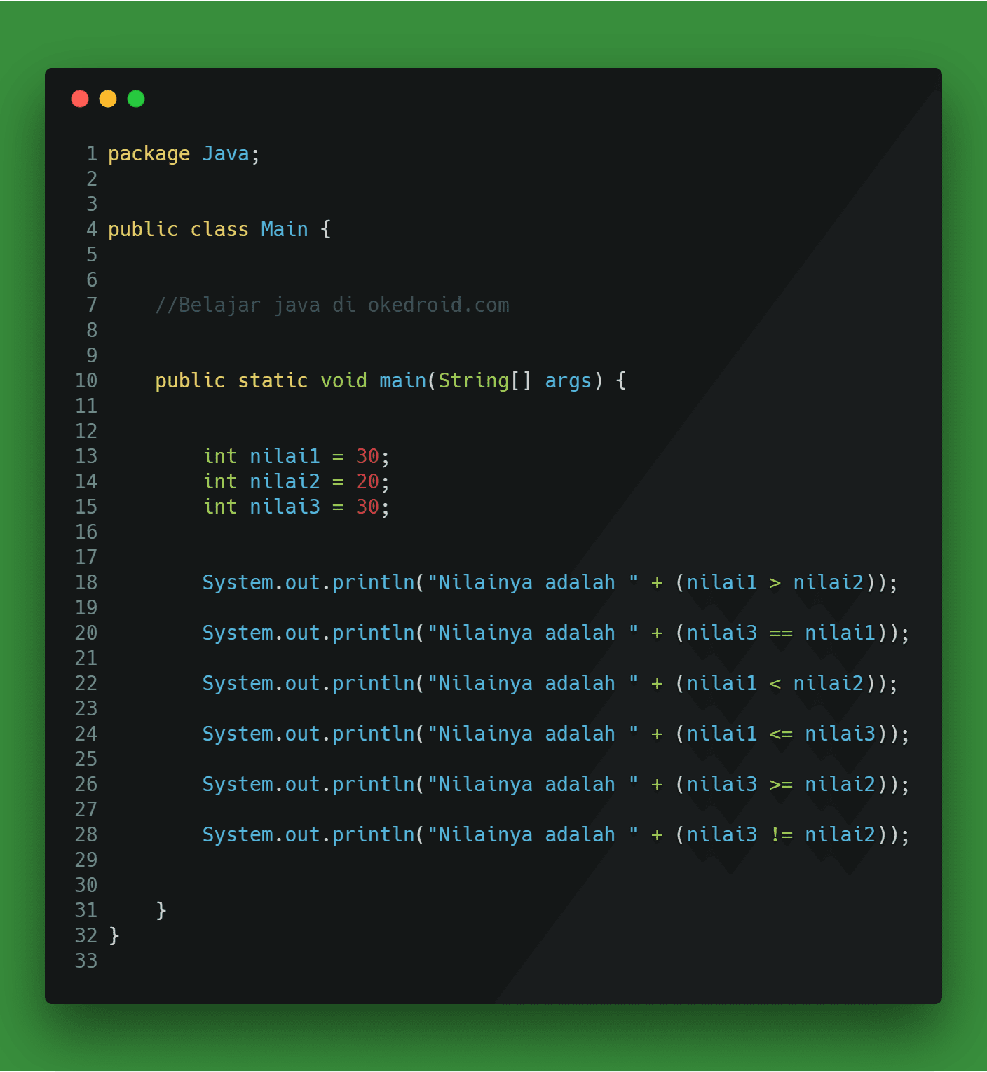 Belajar Mengenal Operator Relasi dalam Program Java 