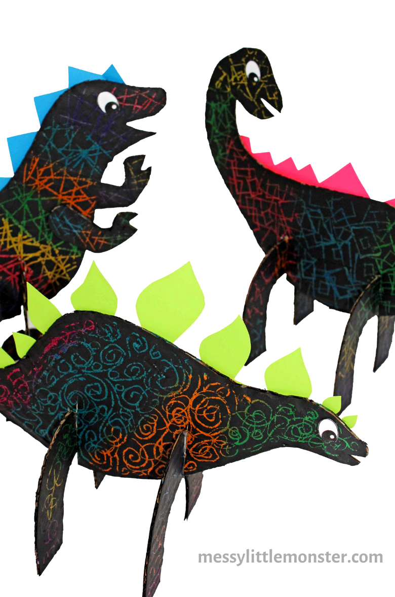 How to make your own DIY scratch art dinosaur craft