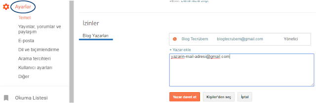 blogger yazar ekleme