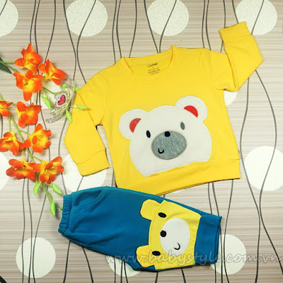 Bộ Thu Đông Gấu Teddy màu Vàng