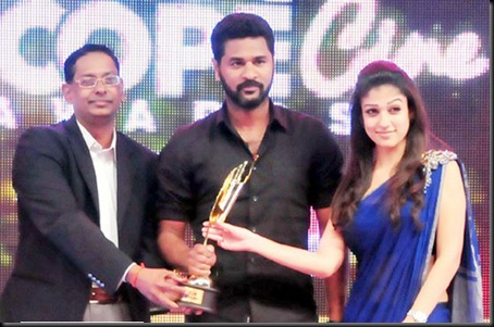 prabhu deva,nayanthara at southscopeawards6