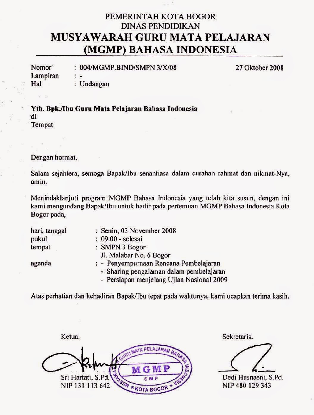 Contoh Surat Orang Yang Dapat Dihubungi