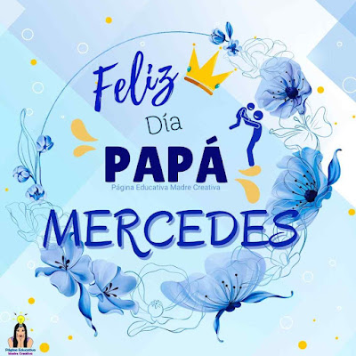 Solapín Feliz Día del Padre - Nombre Mercedes para imprimir gratis