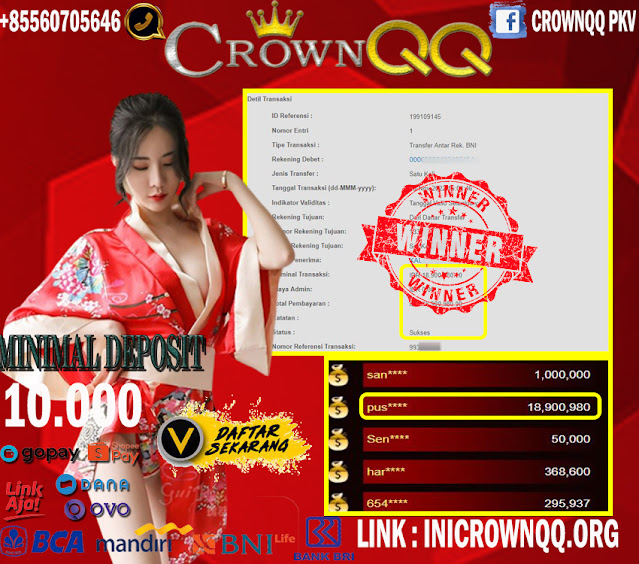 CrownQQ Agen DominoQQ BandarQ dan Domino99 Online Terbesar