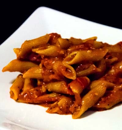 Easy Penne Pasta on Arrabbiata Sauce. Recipe from Scratch.
