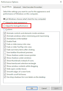 Performance Options in Windows