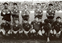 Selección de ESPAÑA - Temporada 1988-89 - Zubizarreta, Michel, Roberto, Andrinúa y Jiménez; Quique, Butragueño, Manolo, Sanchís, Martín Vázquez y Beguiristain - MALTA 0, ESPAÑA 2 (Michel y Beguiristáin) - 22/01/1989 - Mundial de Italia 1990, fase de clasificación - La Valeta, Malta, estadio Ta'Qali - Alineación: Zubizarreta; Quique S. Flores, Andrinúa, Sanchís, Jiménez; Michel, Roberto, Martín Vázquez; Manolo, Butragueño (Górriz, 76') y Beguiristáin (Eusebio, 66')