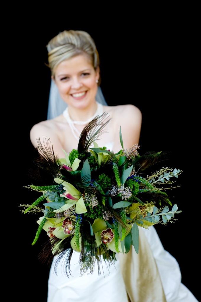 Funky Peacock Feather Bouquet