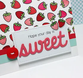 Sunny Studio Stamps: Sweet Shoppe Strawberry Card by Melissa Bickford.