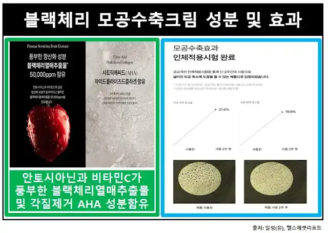 블랙체리모공수축크림-효과