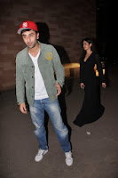 Ranbir with girlfriend Katrina Kaif at Wolf of Wall Street screening