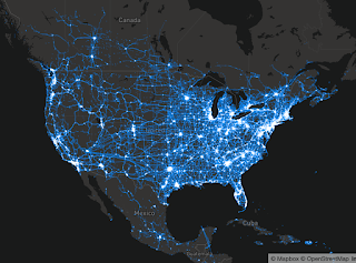 Mozilla Location Services map of radio waves