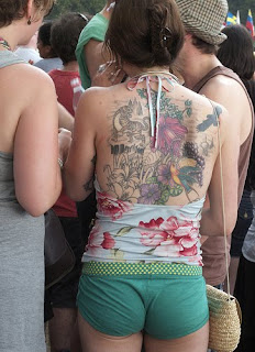 Japanese New Tattoo Design on Back Girl