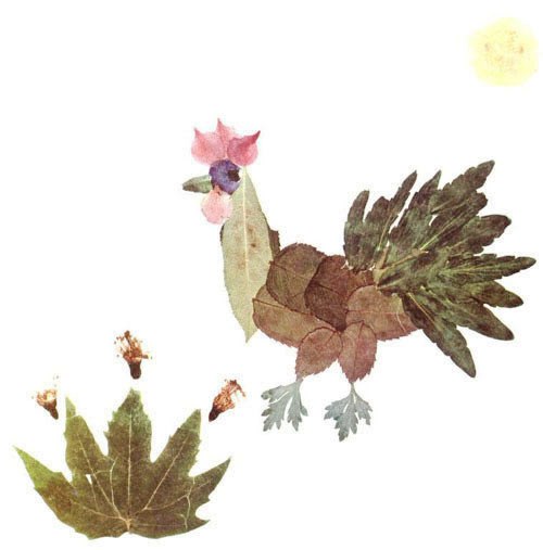 Leaves animal artwork