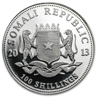 2013 Somalia 1 oz Silver Elephant coin BU