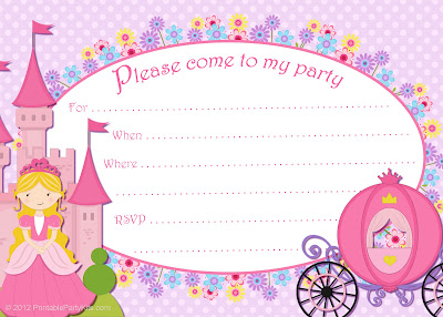 purple and pink Cinderella party announcement