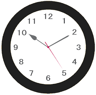 時刻10時10分25秒を示す時計