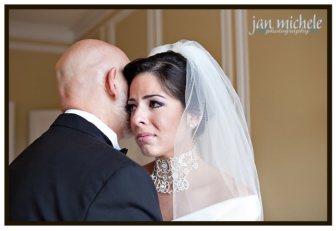 bride seeing father on wedding day