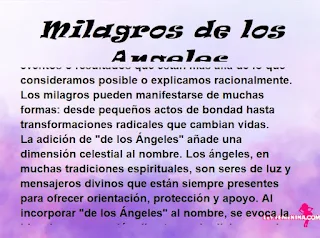 ▷ Significado del nombre Milagros de los Angeles