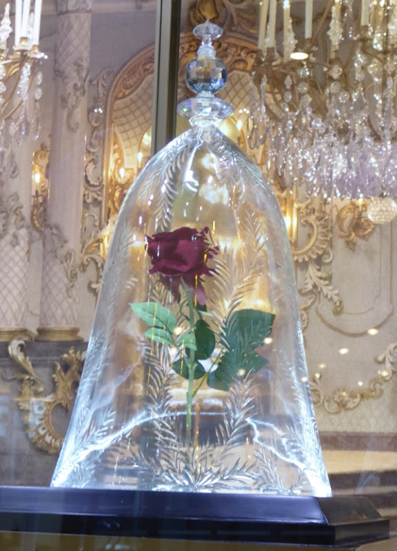 Beauty and the Beast Bell jar with rose prop