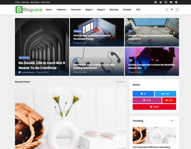 Blogcave free blogger template