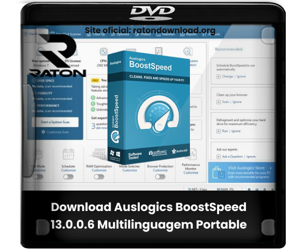 Download Auslogics BoostSpeed 13.0.0.6 Multilinguagem Portable