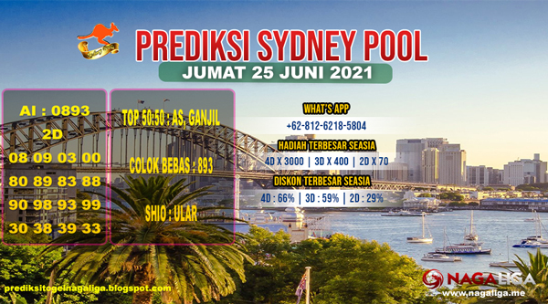 PREDIKSI SYDNEY  JUMAT 25 JUNI 2021