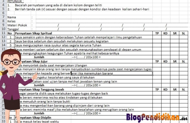 Contoh Format Penilaian Sikap Siswa dan Bentuk Penilaiannya