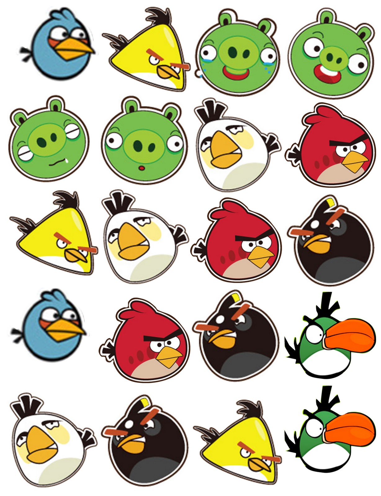 Free Printable Angry Birds Stickers  Toppers or Labels 