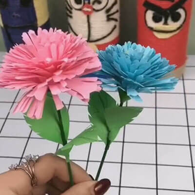 Carnation paper flower bouquet 9