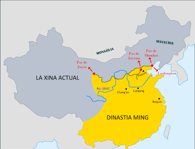 Mapa de la Gran Muralla xinesa.