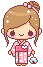 kimono girl pixel art
