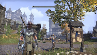 capture d’image du jeu The Elder Scrolls montrant le paysage et un personnage