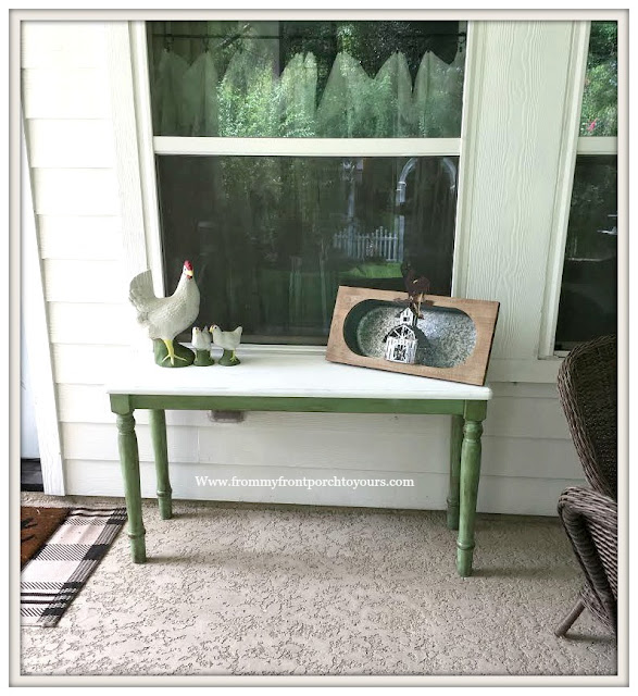 Ikea Table Makeover-Cottage Style-Farmhouse Style-Green-DIY-Patio Decor-From My Front Porch To Yours