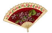 Free Fan Clip Art: Vintage Fan Illustration with Purple and Pink Flowers (flowerfanpng)