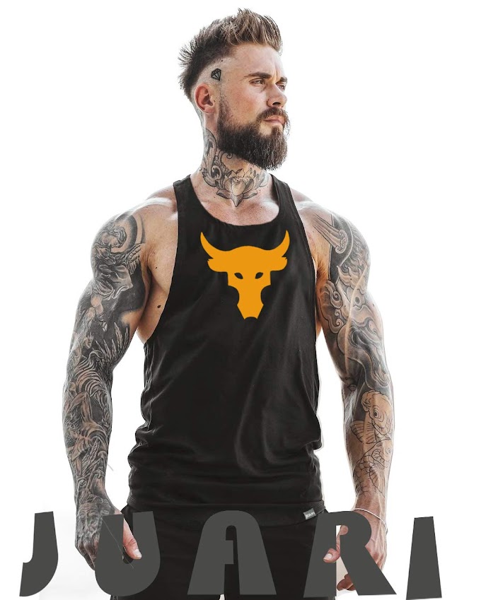 JUARI BE A Gentleman Cotton Stringer Gym Vest for Men