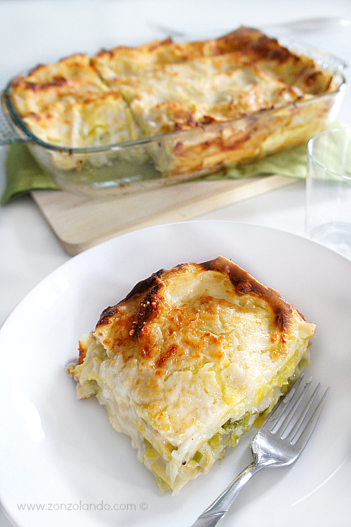 Lasagne ai porri ricetta vegetariana - delicious and veggie leek lasagna recipe